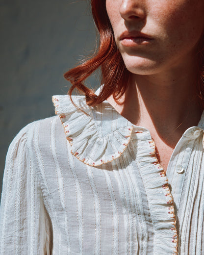 Blouse - Lurex à perles écru
