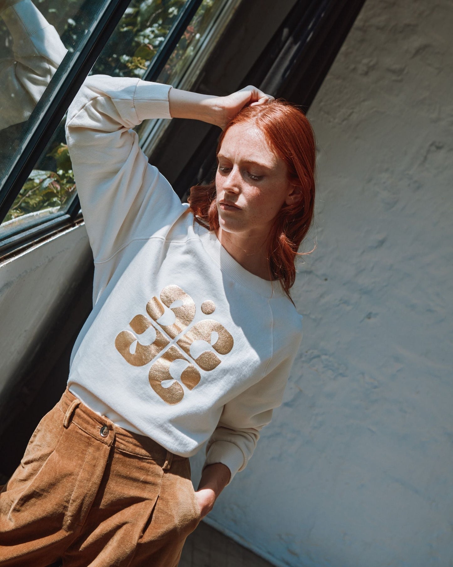 Sweat - Logo coton bio écru