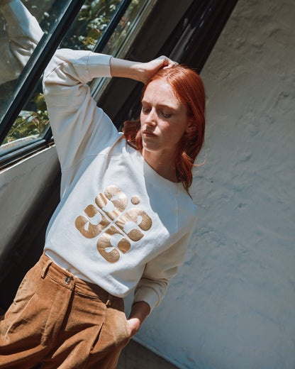 Sweat - Logo coton bio écru