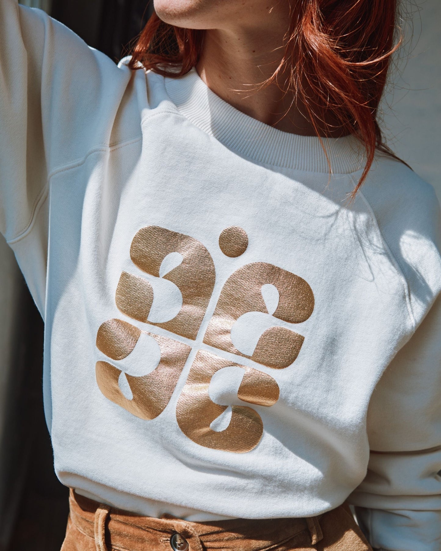 Sweat - Logo coton bio écru