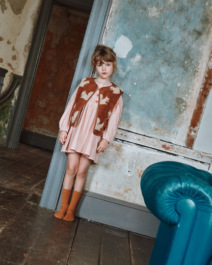 Veste sans manches enfant - Sherpa écureuils marron