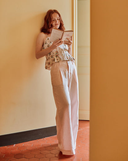 Top fines bretelles printemps rose