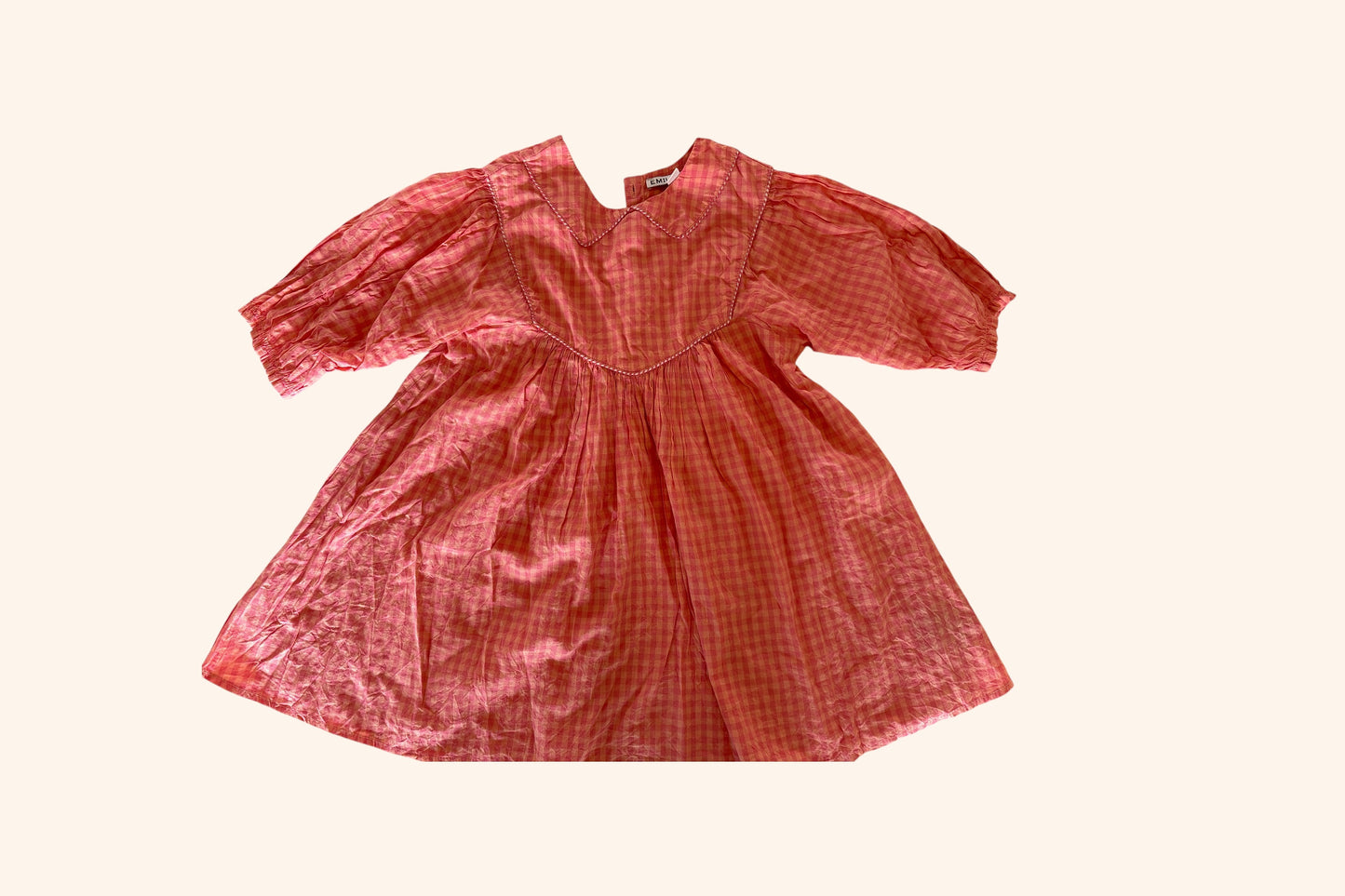 Robe ample vichy pivoine