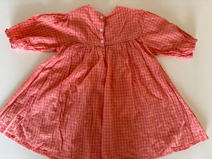 Robe ample vichy pivoine