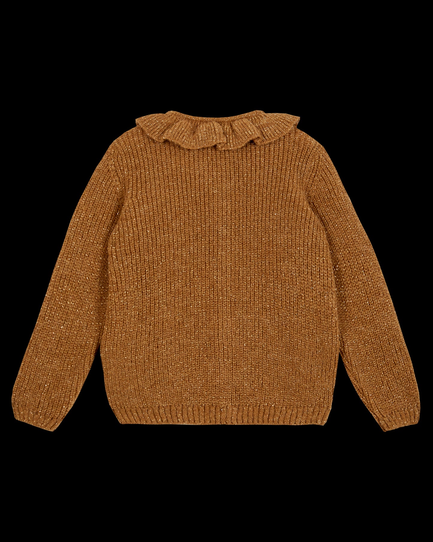 Cardigan collerette lurex marron