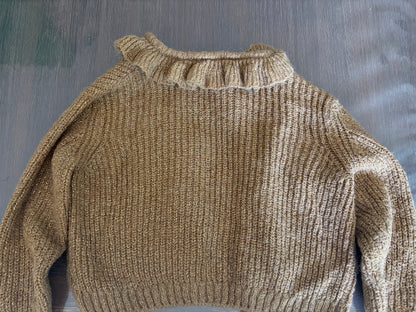 Cardigan collerette lurex marron