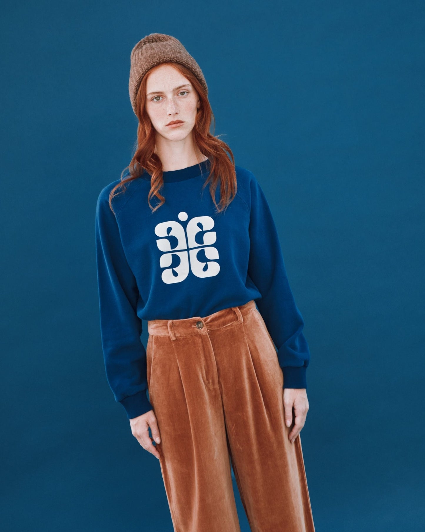 Sweat - Logo coton bio bleu foncé