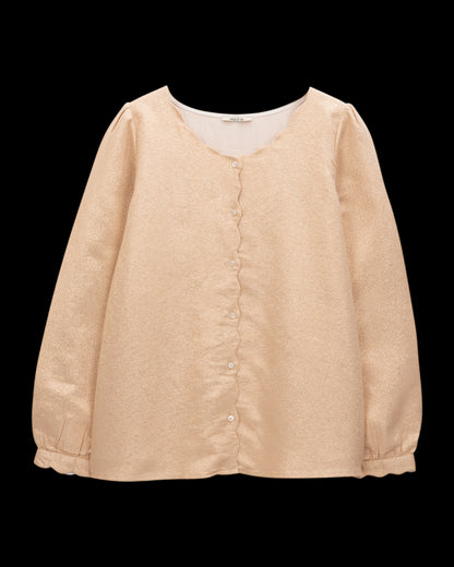 Blouse en voile de coton dorée