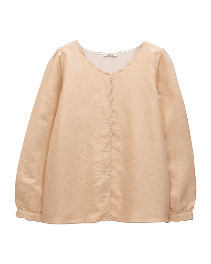 Blouse en voile de coton dorée