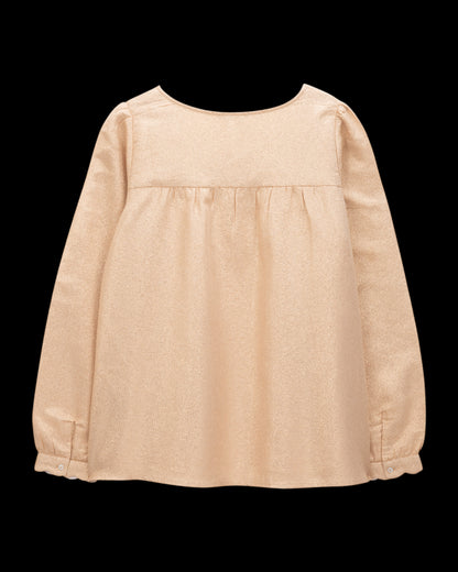 Blouse en voile de coton dorée