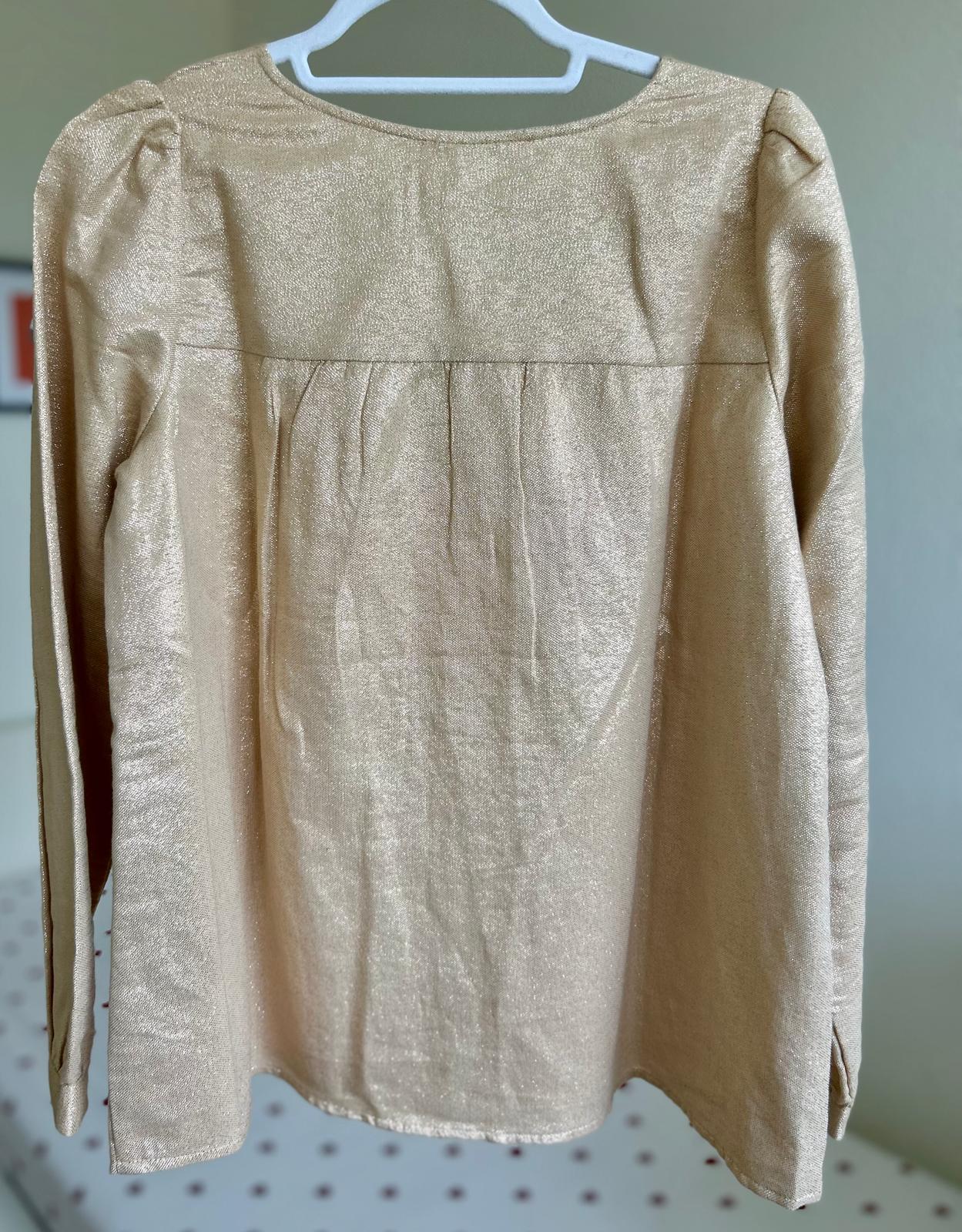 Blouse en voile de coton dorée