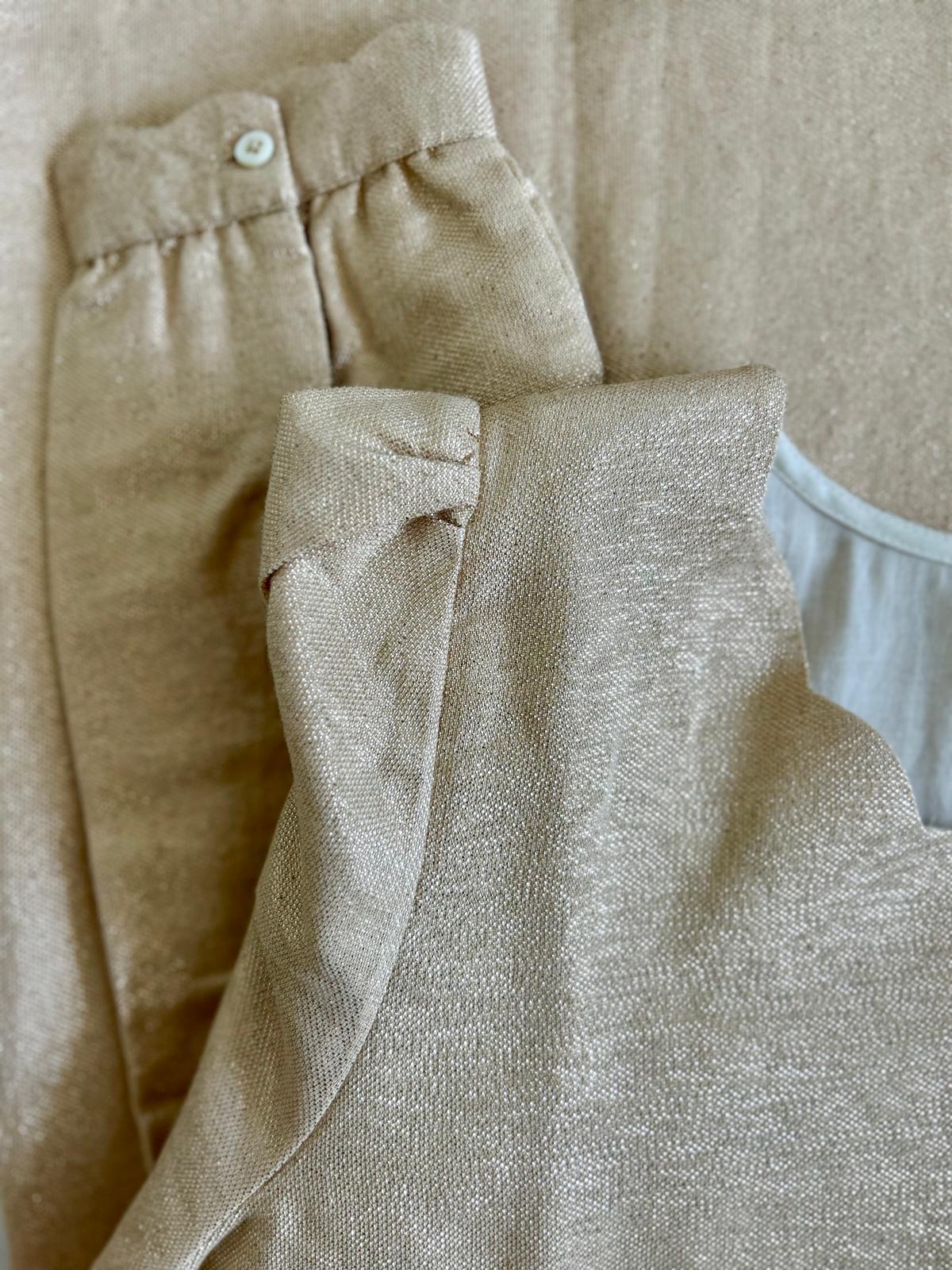 Blouse en voile de coton dorée