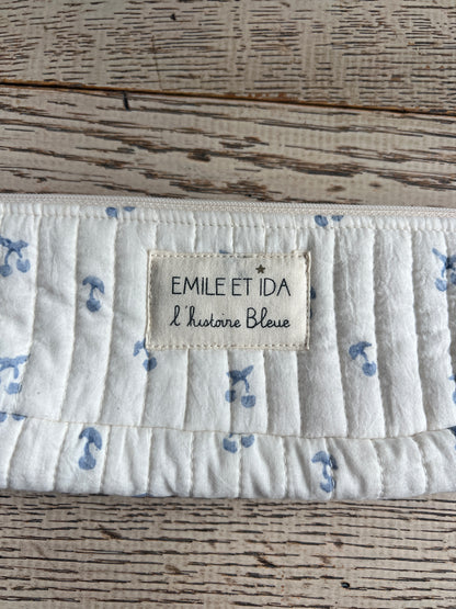Trousse bagru cerisette écru bleu