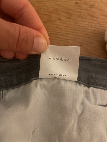 Pantalon slim denim stretch gris