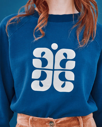 Sweat - Logo coton bio bleu foncé
