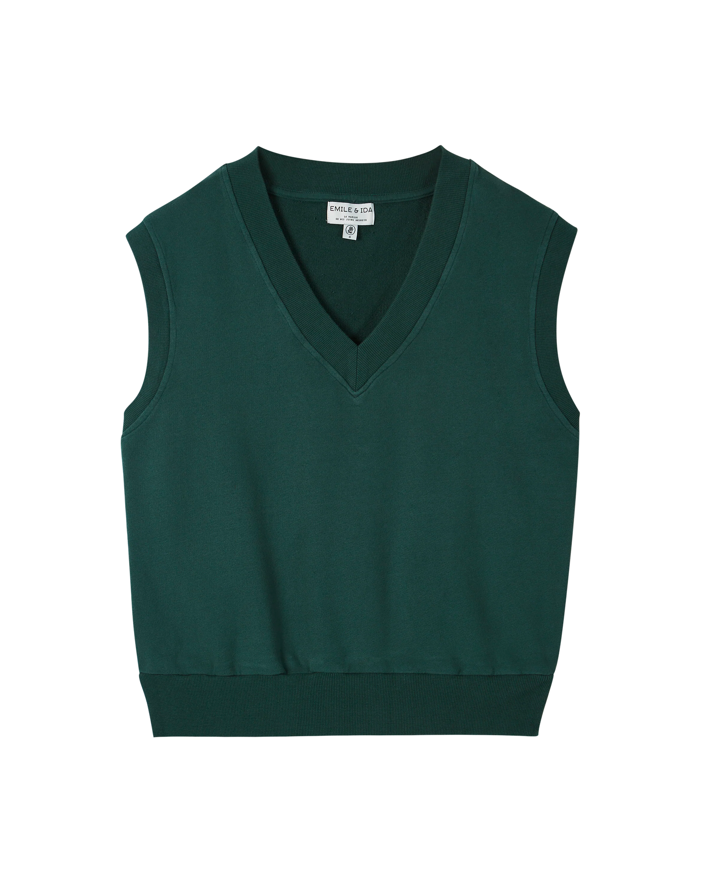 Sweatshirt sans manches coton bio cèdre