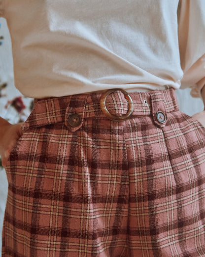 Pantalon carreaux blush