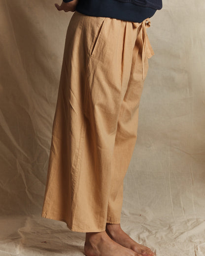 Pantalon lin et coton beige