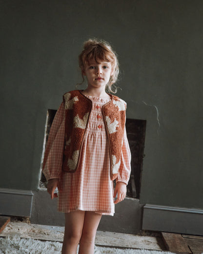 Veste sans manches enfant - Sherpa écureuils marron