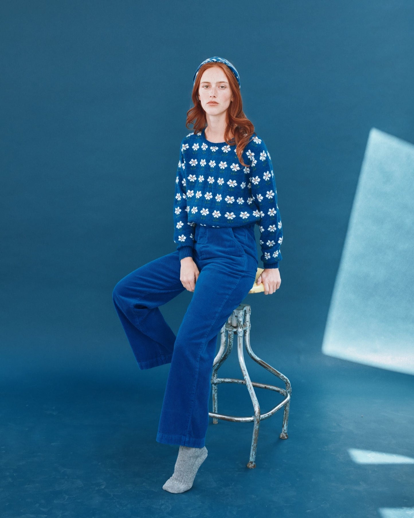Pantalon - Velours cotelé bleu royal
