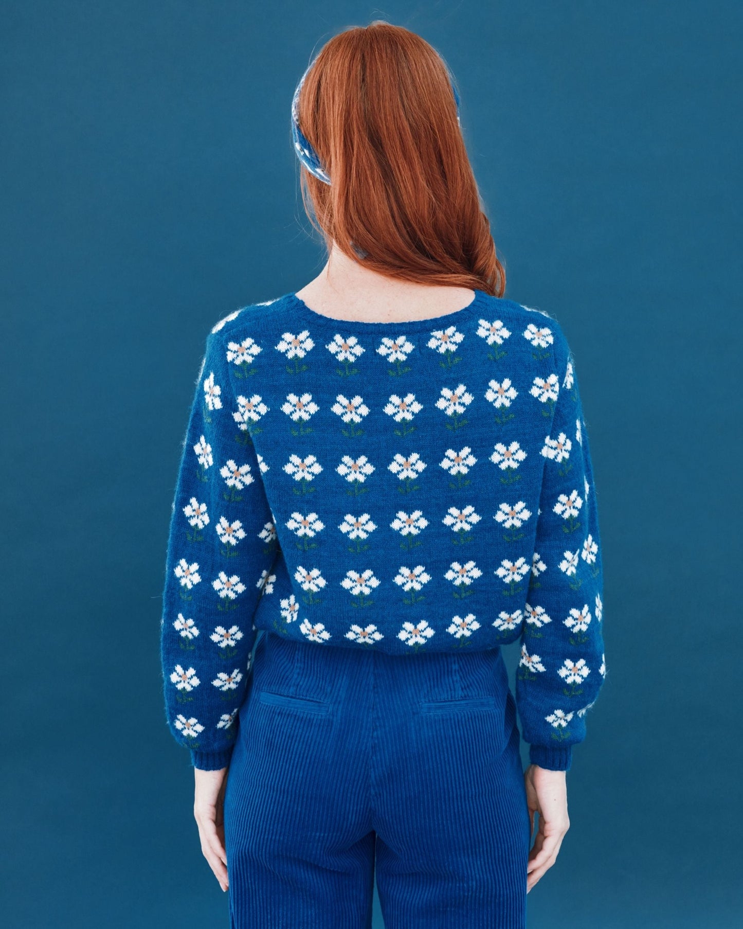 Pull - Marguerite bleu royal