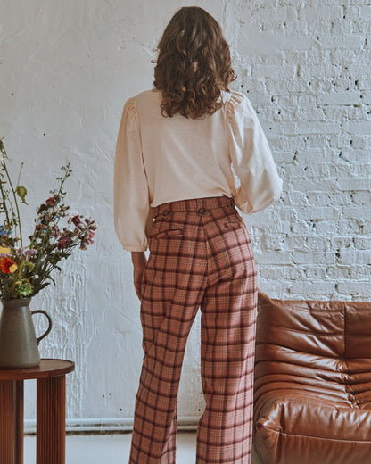 Pantalon carreaux blush