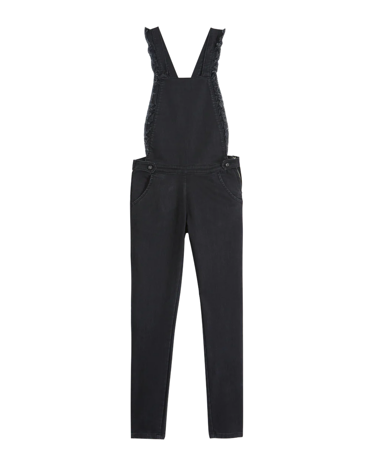 Salopette denim dos croisé noir