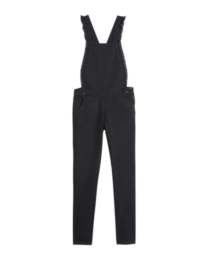 Salopette denim dos croisé noir