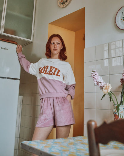 Short éponge lilas