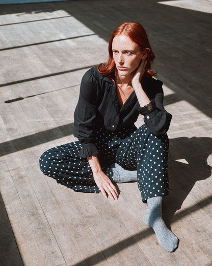 Blouse - Brodé en coton noir