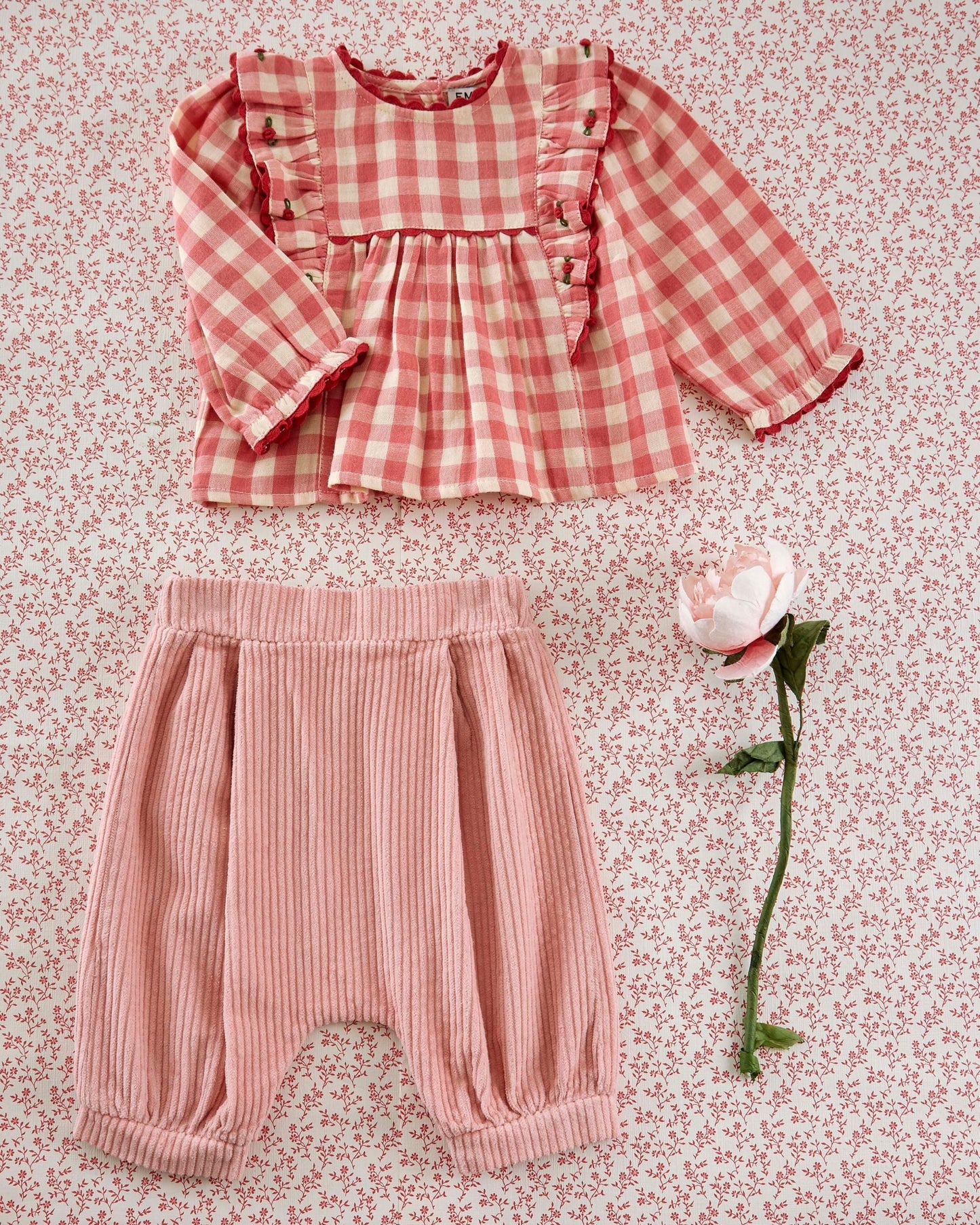 Sarouel - Velours cotelé rose