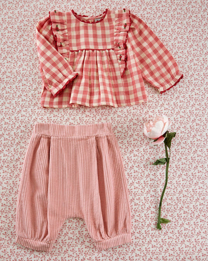 Blouse - Volanté vichy rose