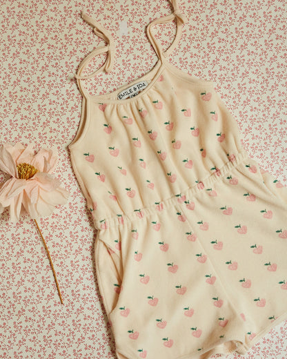 Combishort bretelles grand coeur rose