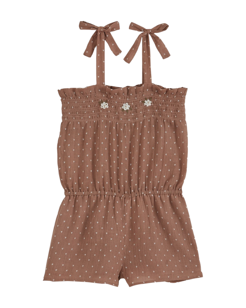 Combishort à bretelles voile de coton terracotta