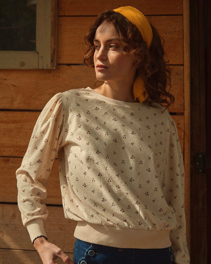 Sweat-shirt éponge cerises