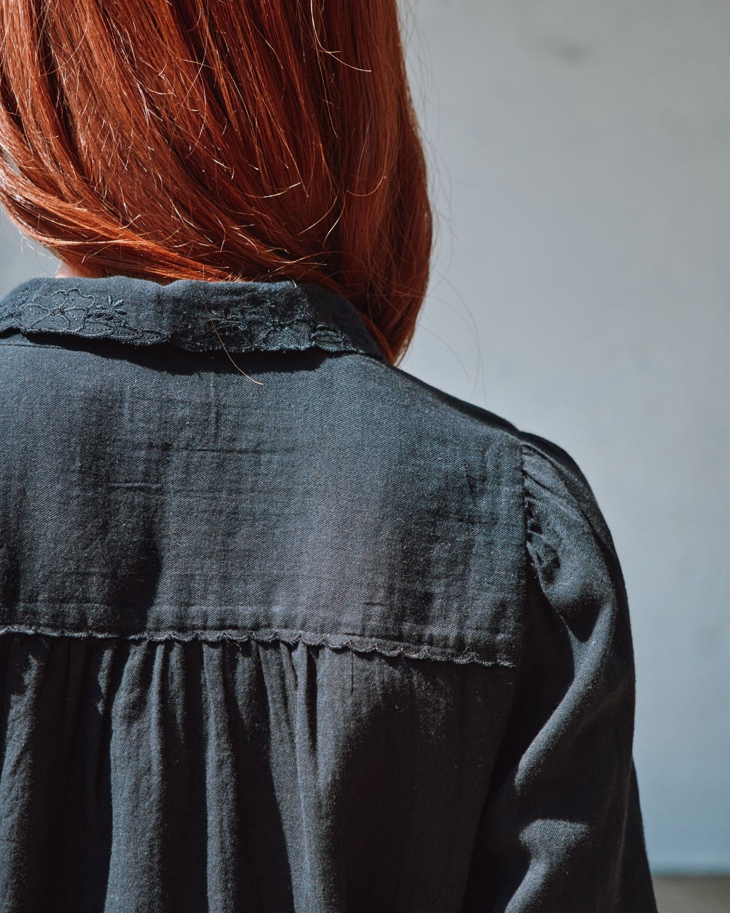 Blouse - Brodé en coton noir
