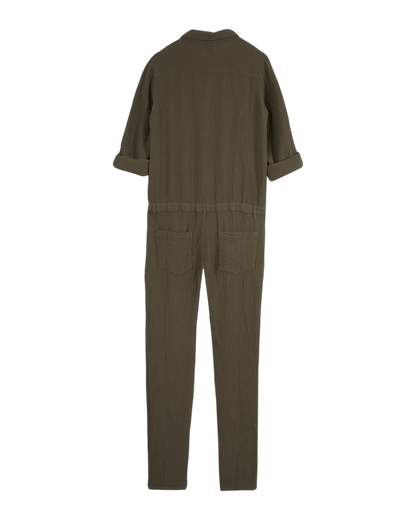 Combinaison double gaze de coton kaki