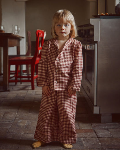 Pyjama enfant vichy rose
