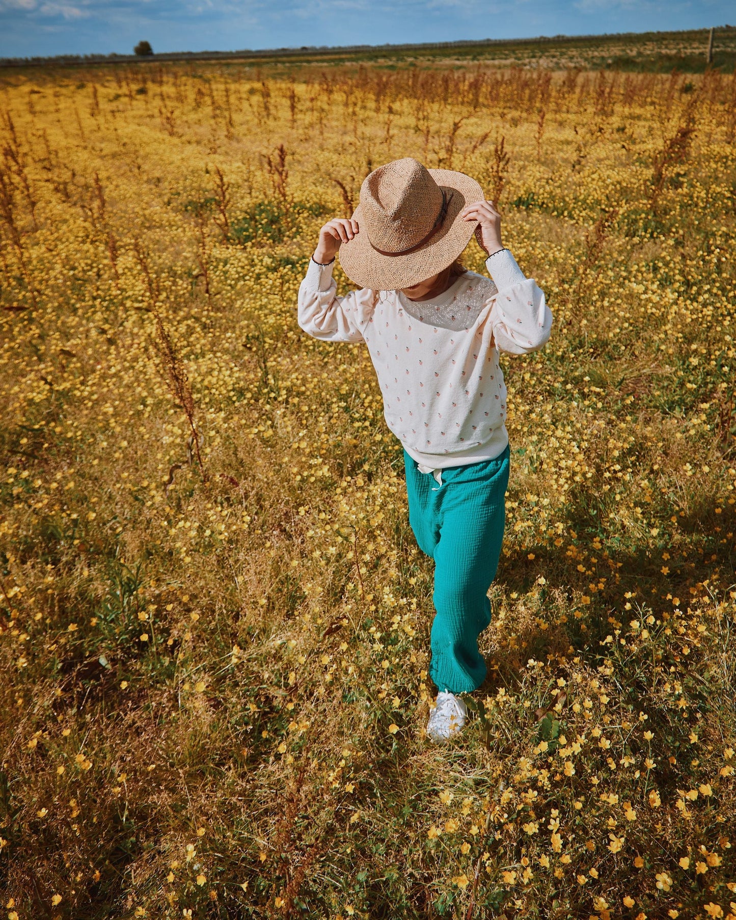 Pantalon gaze de coton haricot