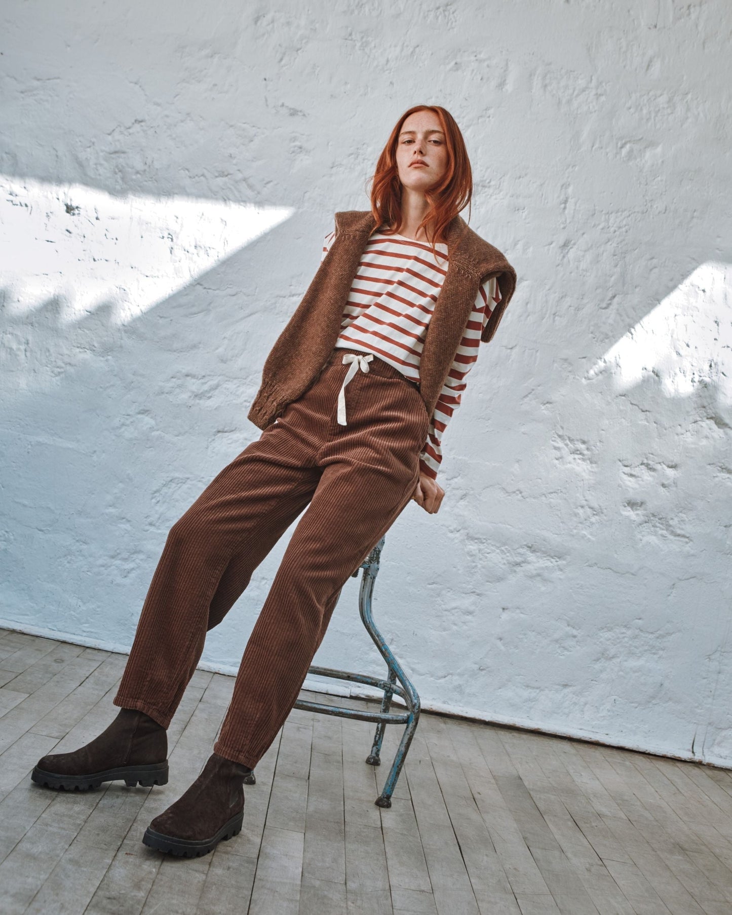 Pantalon - Velours cotelé châtaigne
