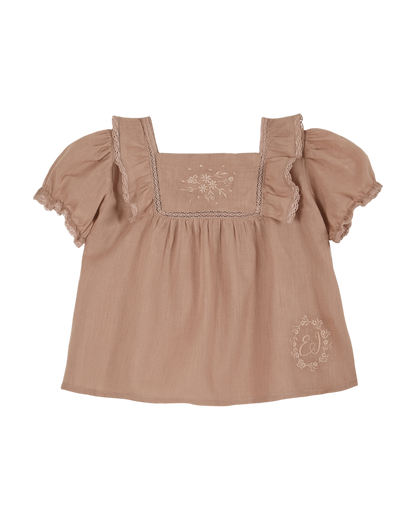 Blouse voile de coton rose