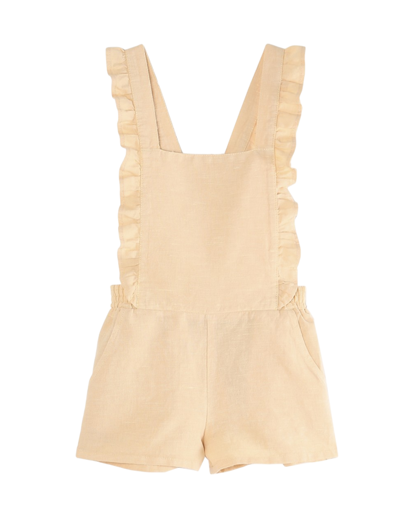 Salopette short volantée vanille