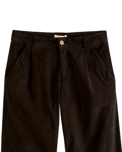 Pantalon wide velours bitume