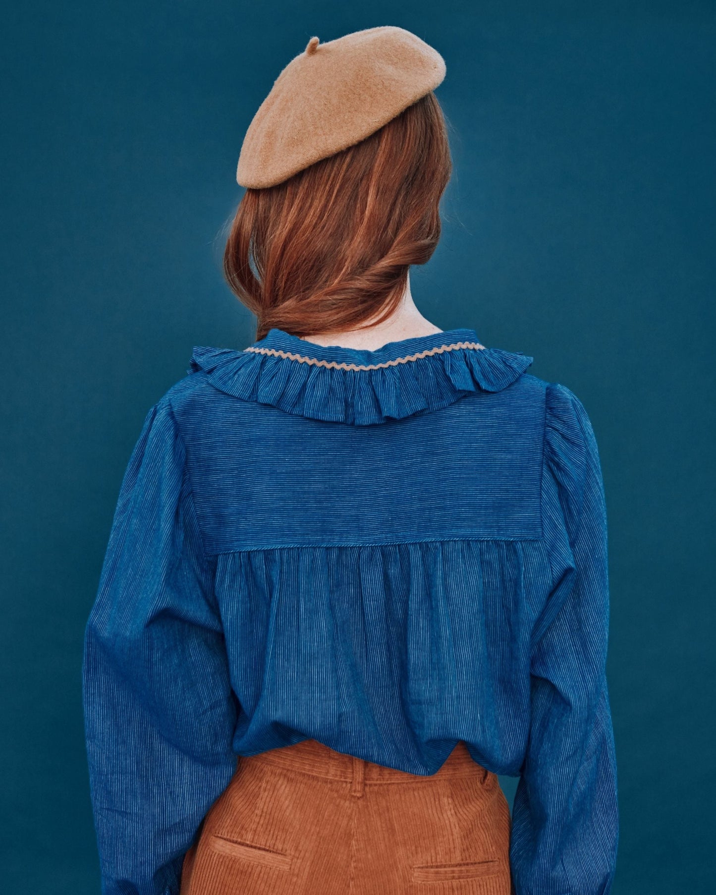 Blouse - Khadi rayures bleu