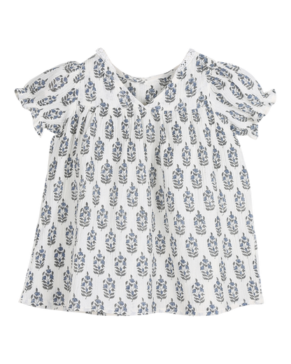 Robe bébé à fleurs écru