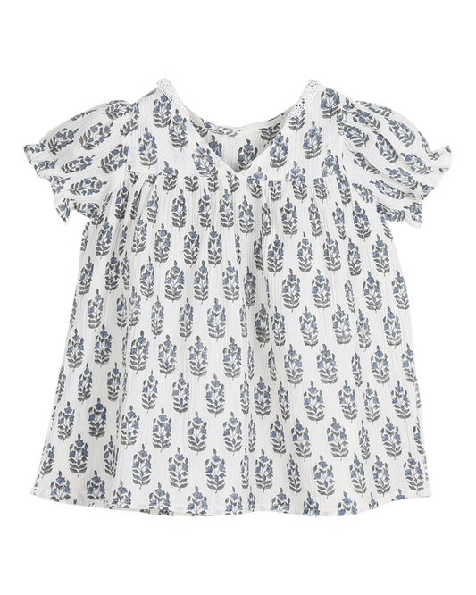 Robe bébé à fleurs écru