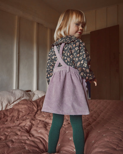 Robe tablier velours mauve