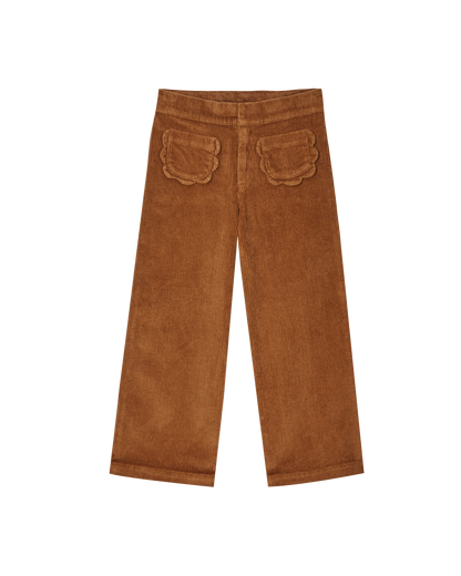Pantalon poches fleurs noix