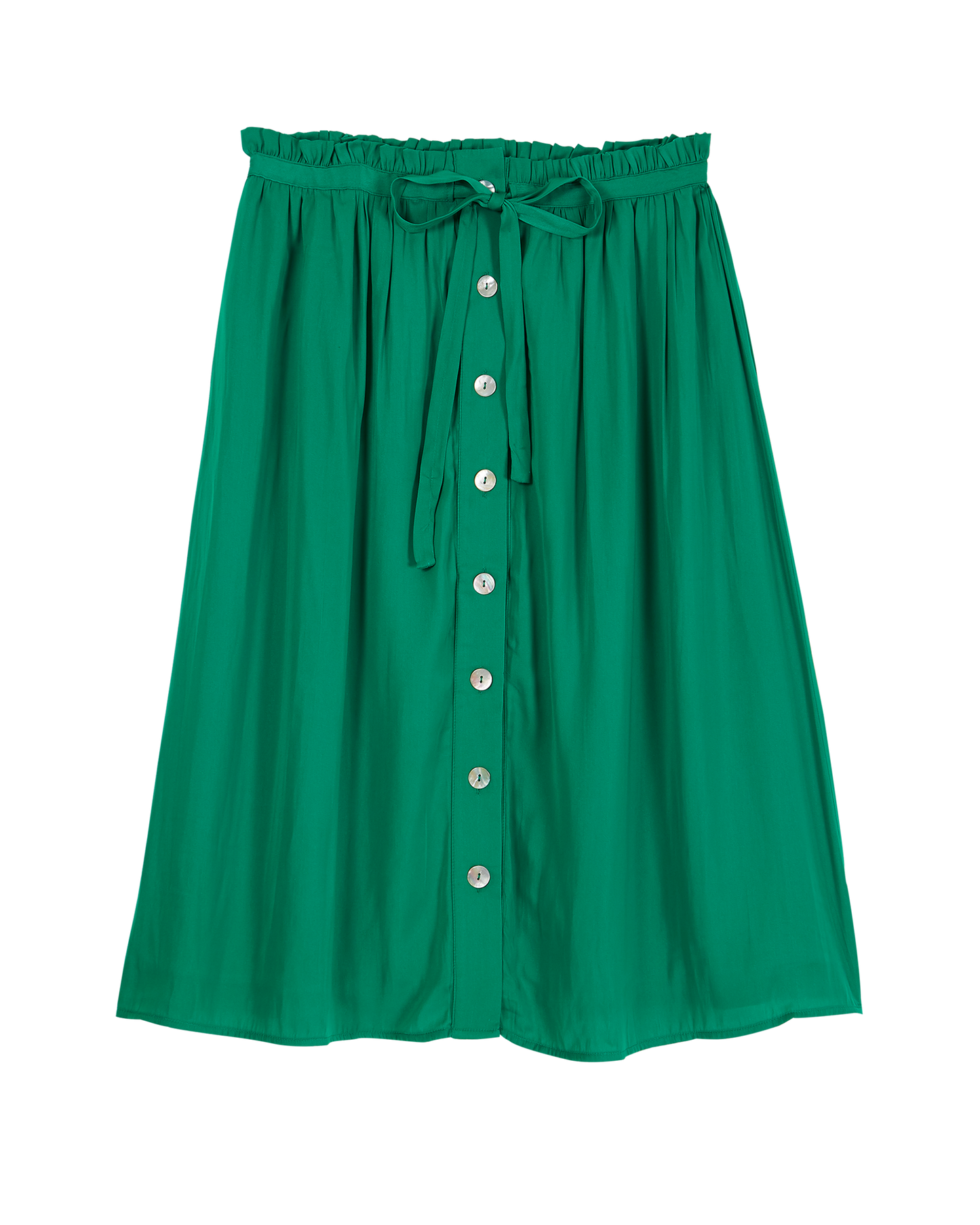 Jupe midi viscose vert