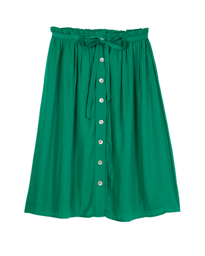 Jupe midi viscose vert